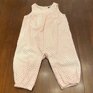 Baby GAP Girls Pink corduroy one-piece romper polka dot 3-6 months